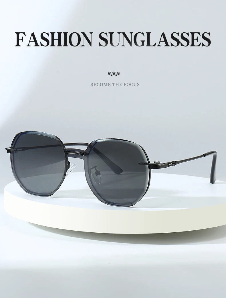 Removable Sunglasses Women Men Hexagon Glasses Clip On Lens Anti Blue Light Computer Glasses Dames 7000