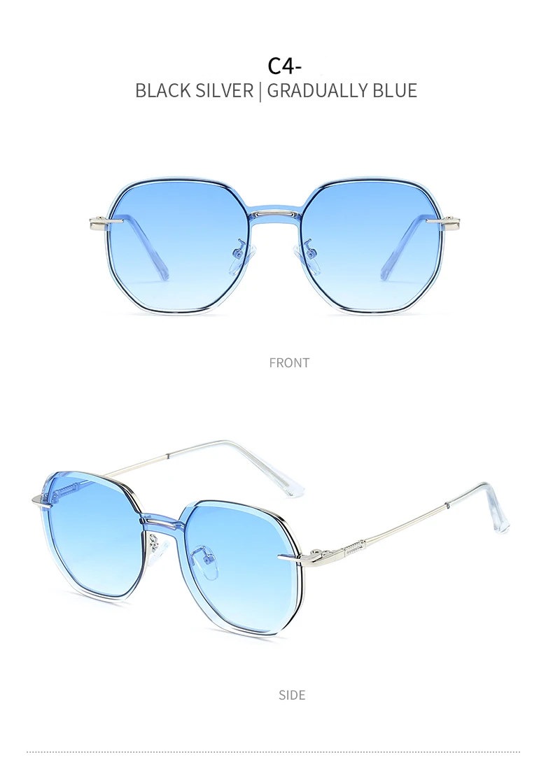 Removable Sunglasses Women Men Hexagon Glasses Clip On Lens Anti Blue Light Computer Glasses Dames 7000
