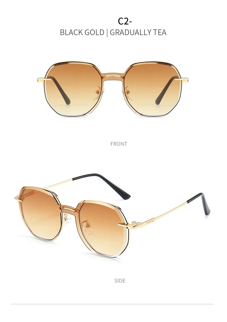 Removable Sunglasses Women Men Hexagon Glasses Clip On Lens Anti Blue Light Computer Glasses Dames 7000