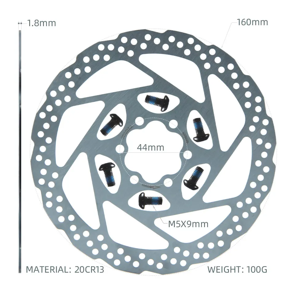 New 6inch 160 Hydraulic Brake Disc Electric Scooter Steel Rotor Zoom Accessories for MTB Bike Mountain Road Bicycle Cycling Pads