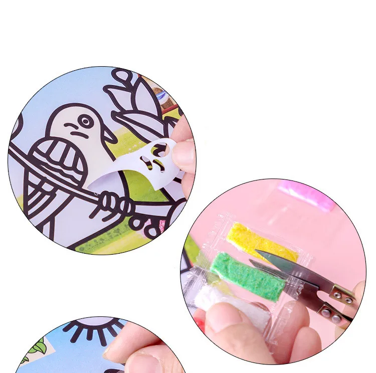 30Pcs Children's Sand Painting Set Baby Diy Handmade Creative Colored Sand Making Kindergarten Cartoon Puzzle