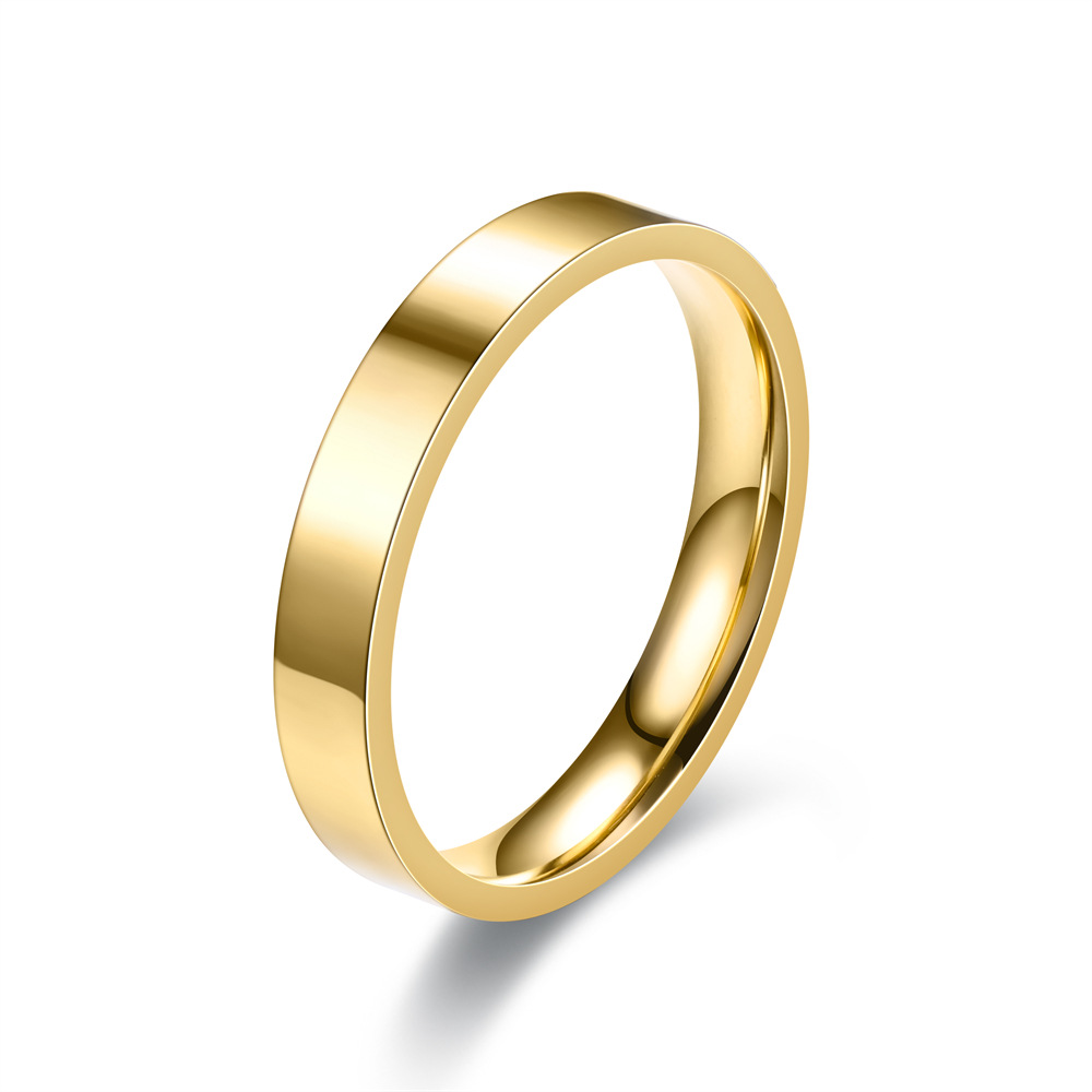 4mm Simplicity Flat Stainless Steel Rings Japanese Korean Fashion Glossy Titanium Steel Finger Rings Youth Boy Girl Jewelry Gift