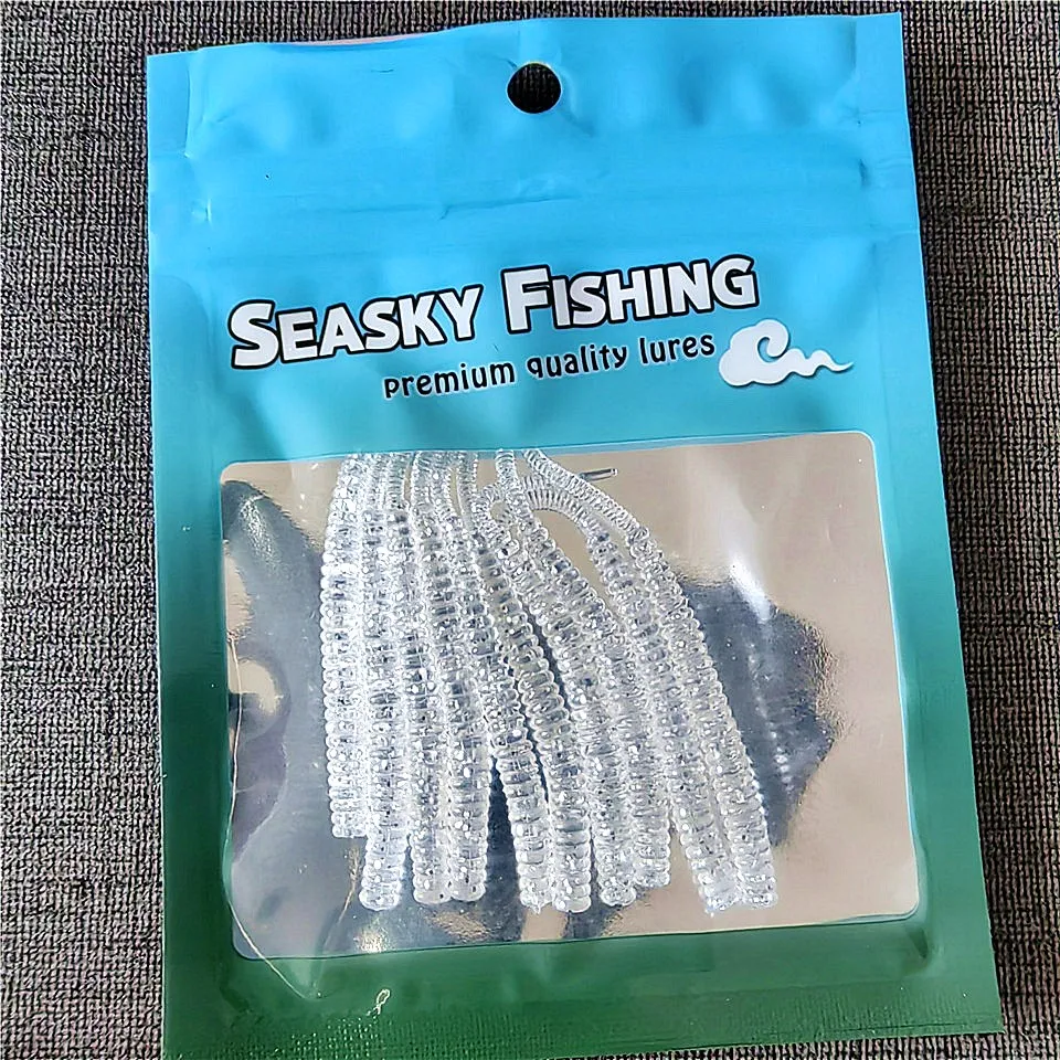 MUKUN 10pcs 03g 0.45g Soft Fishing Lure Rockfish Twin Tail Artificial Wobbler Crankbait Bionic Silicone Fluorescent Worm Bait