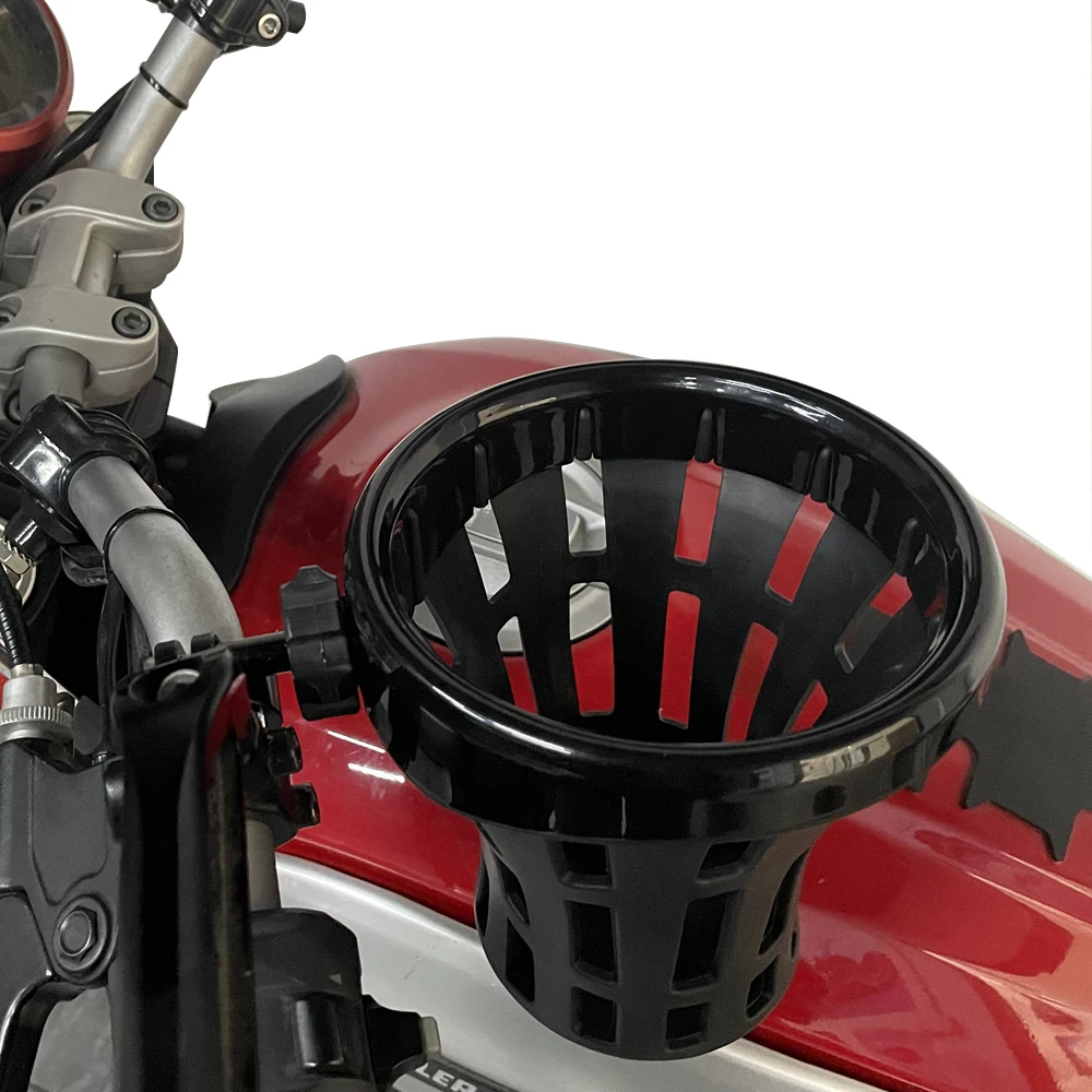 New Black Chrome Motorcycle Drink Holder Bike Water Cup Bottle Holder Handlebar Bottle Holder Coffee Stand Accessories Rubber