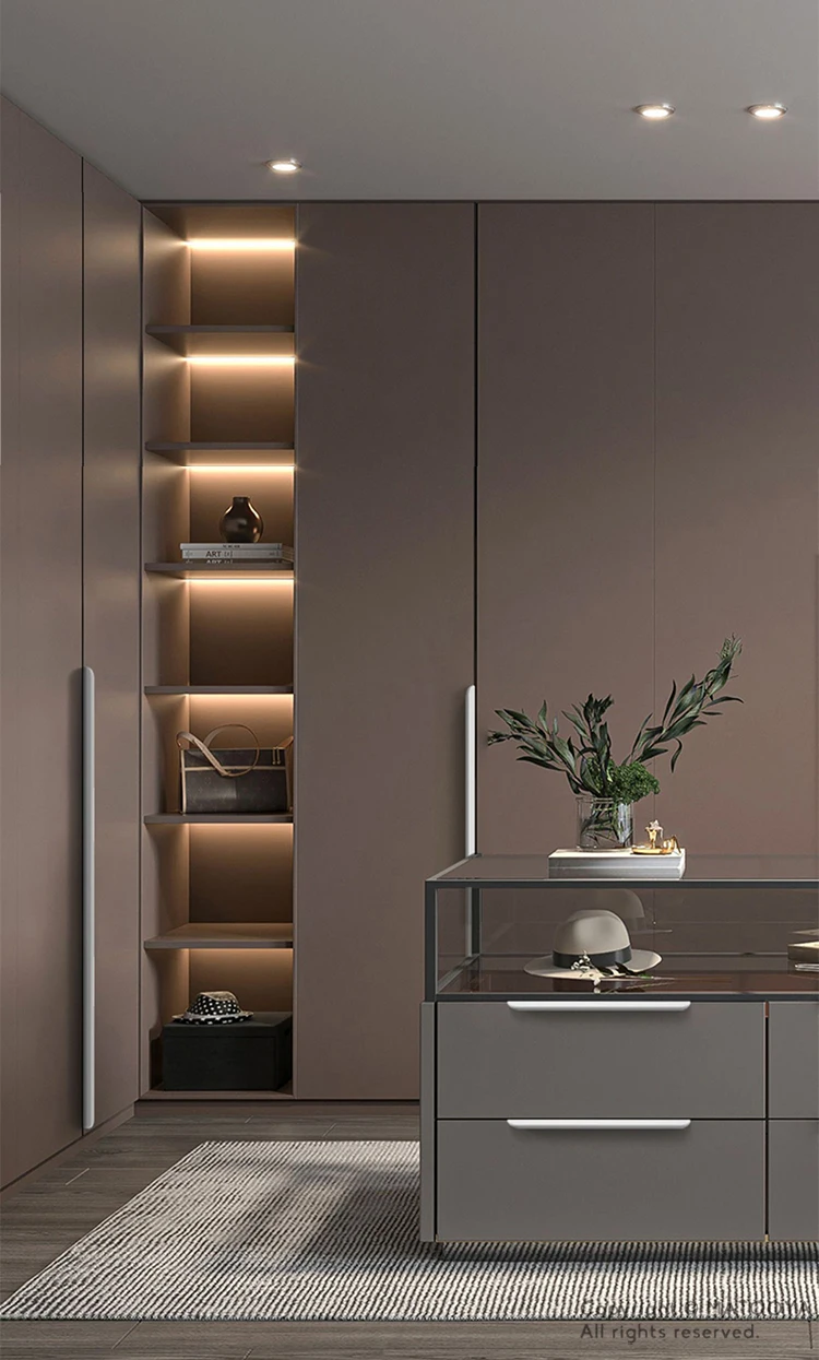 Gold Black Hidden Handles Invisible Door Handle Aluminum Alloy Long Kitchen Cabinet Pulls Wardrobe Door Knob and Handle Hardware