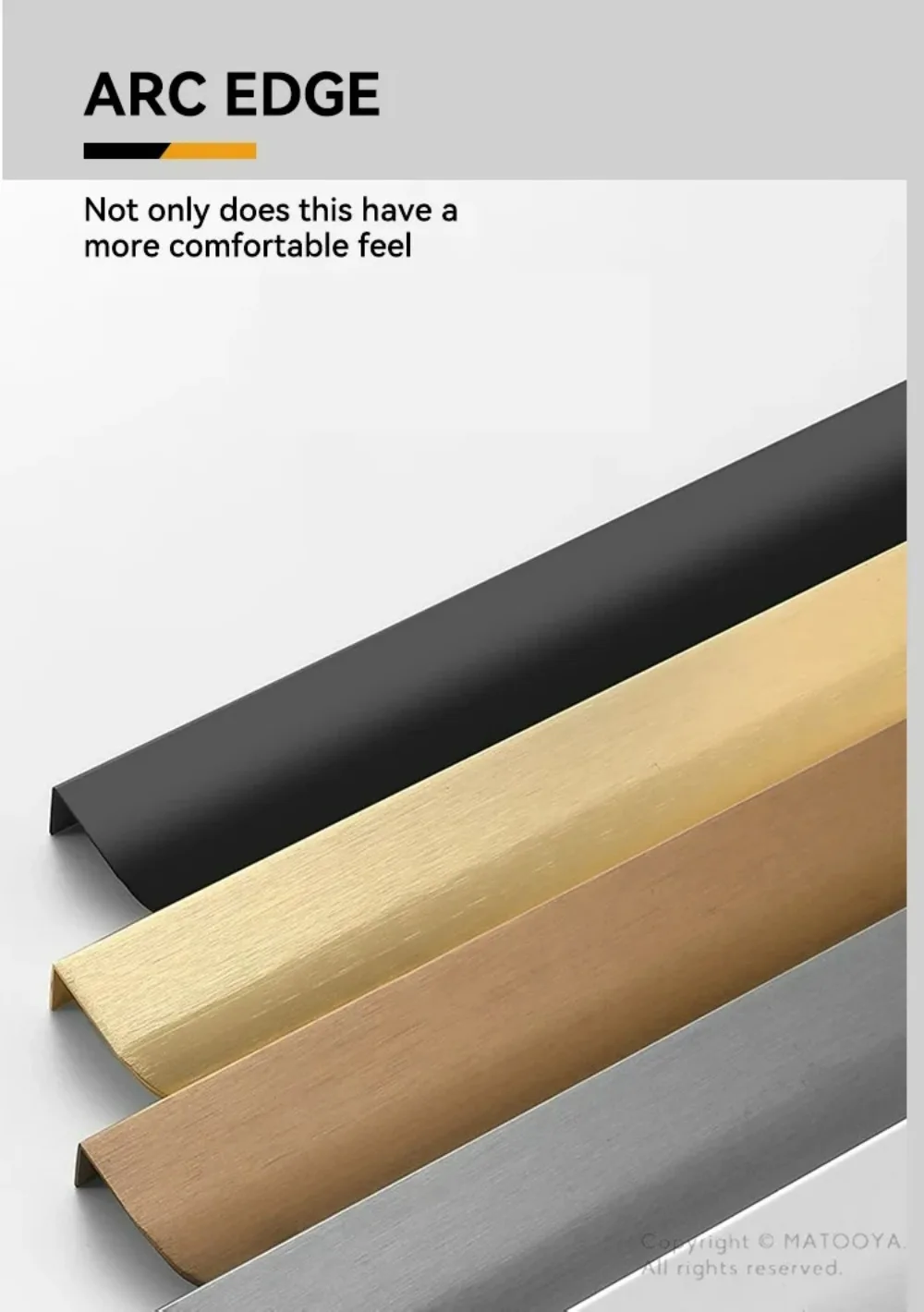 Gold Black Hidden Handles Invisible Door Handle Aluminum Alloy Long Kitchen Cabinet Pulls Wardrobe Door Knob and Handle Hardware