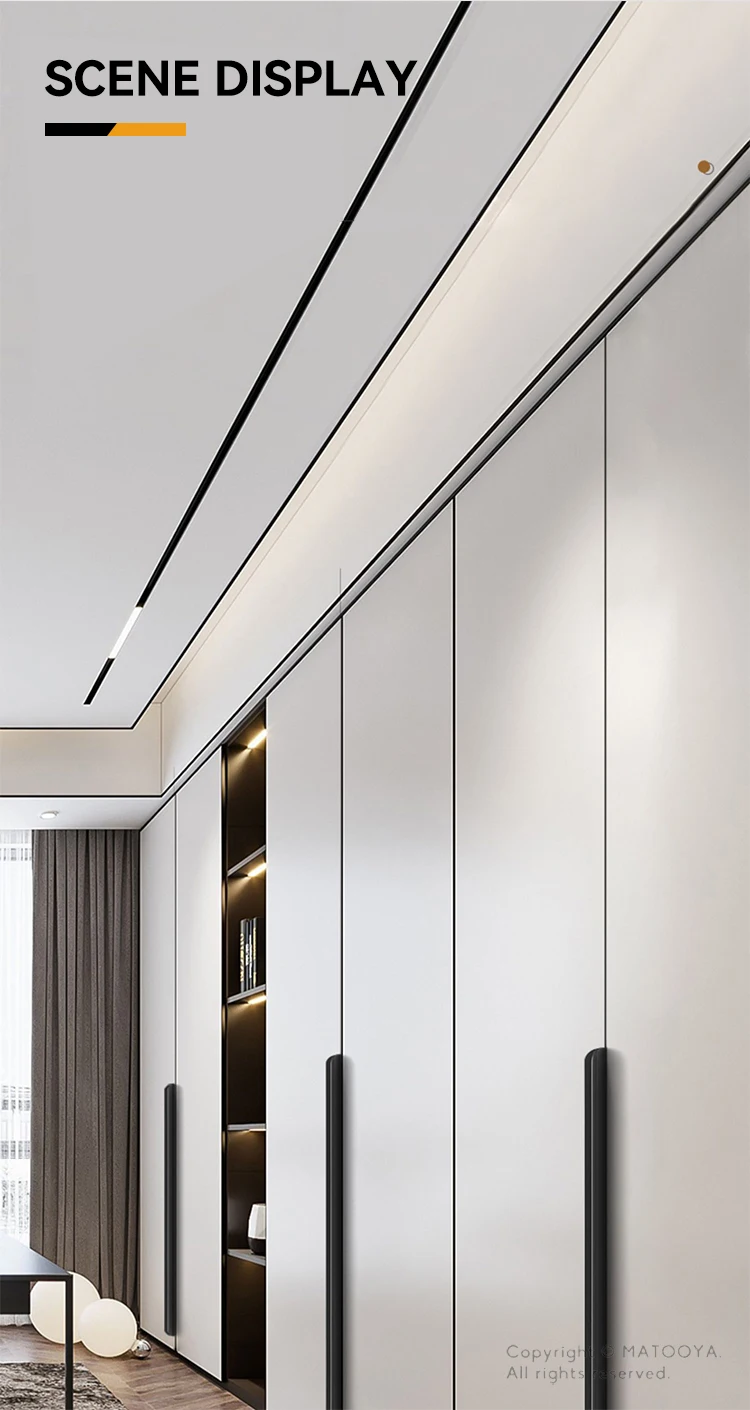 Gold Black Hidden Handles Invisible Door Handle Aluminum Alloy Long Kitchen Cabinet Pulls Wardrobe Door Knob and Handle Hardware