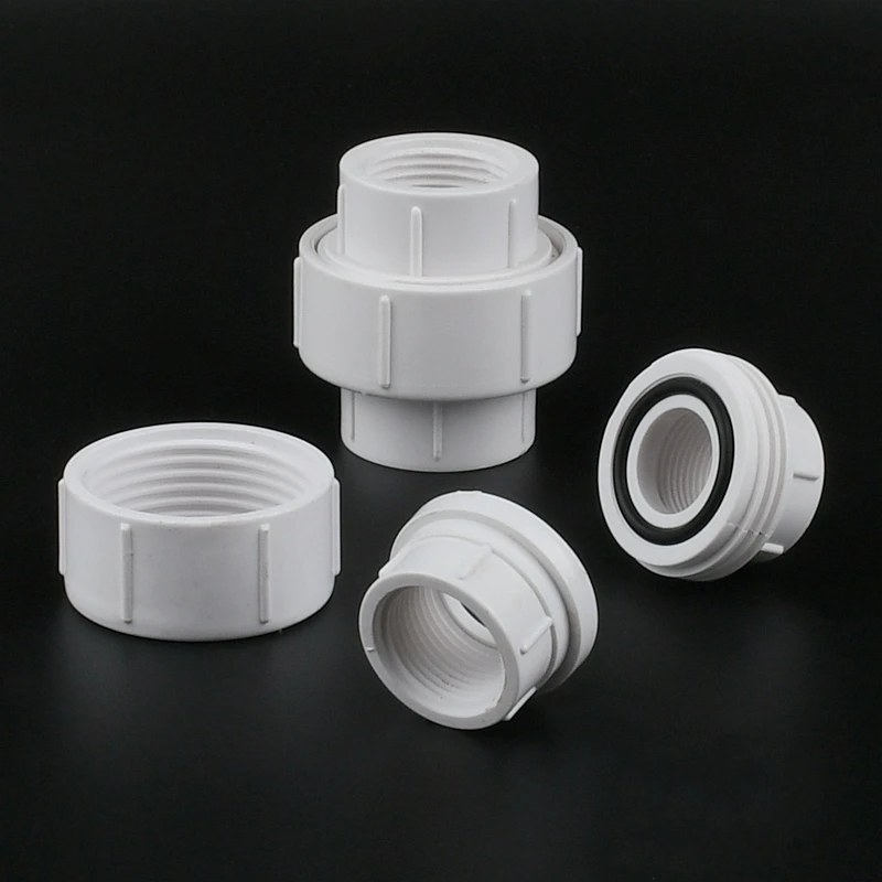 1-3Pcs 1/2" 3/4" 1"Double Female Thread PVC Union Connector Fish Tank Detachable Joint Garden Watering Irrigation Fittings