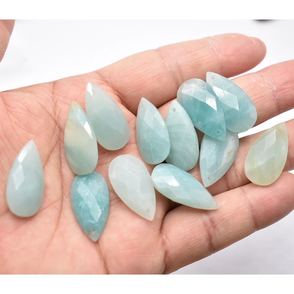 Wholesale 12pcs/lot Fashion Quality Natural Stone Water Drop Shape cut faceted for Jewelry Making Bracelet Necklace Accessories