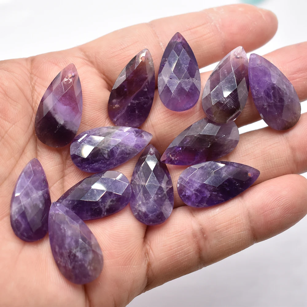 Wholesale 12pcs/lot Fashion Quality Natural Stone Water Drop Shape cut faceted for Jewelry Making Bracelet Necklace Accessories