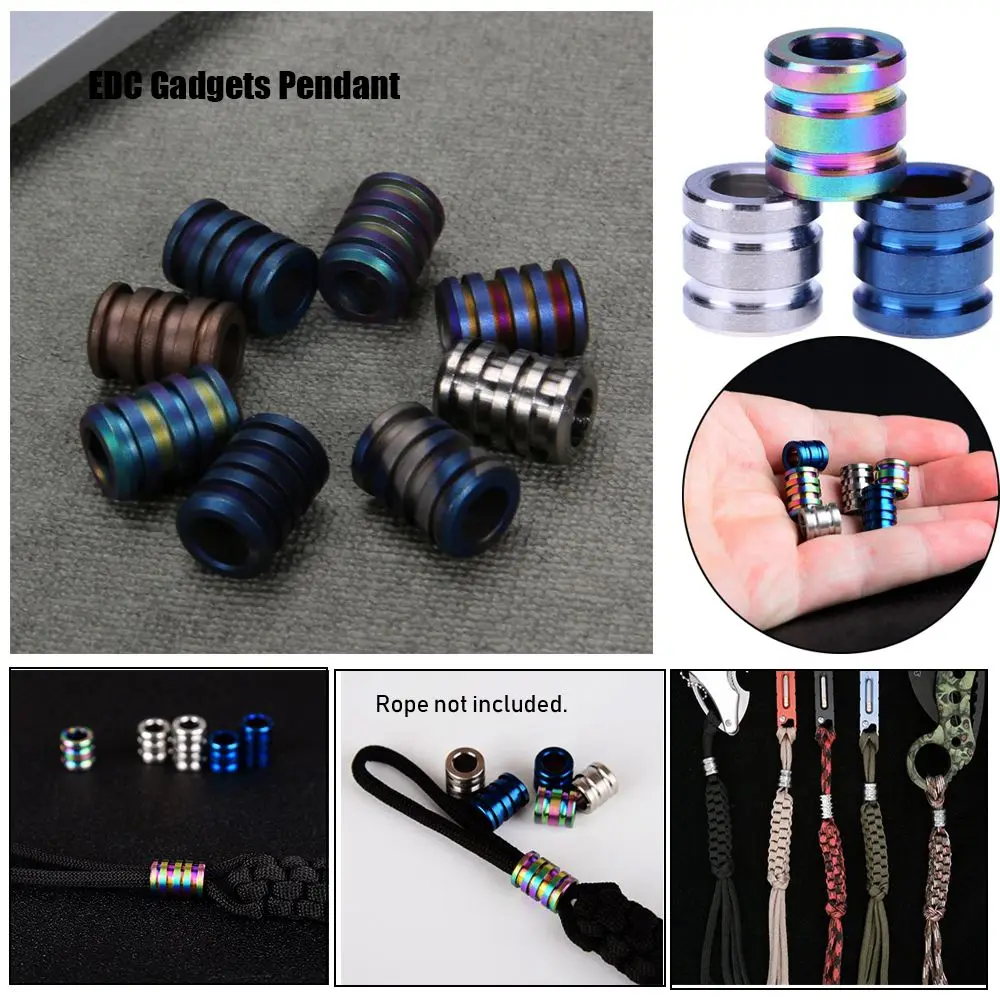 Titanium Alloy/Stainless Steel Knife Lanyard Camping Knife Gadgets Pendant TC4 Knife Beads Paracord Rope Knife EDC