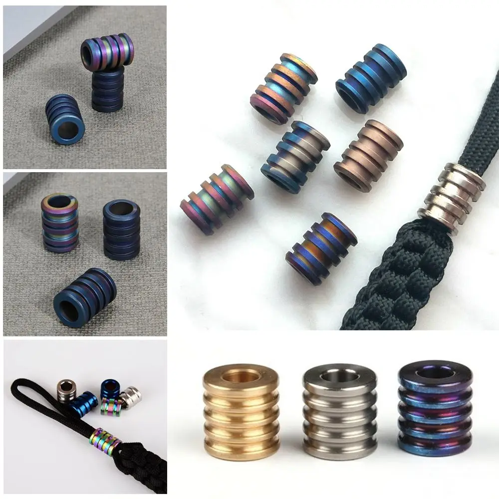 Titanium Alloy/Stainless Steel Knife Lanyard Camping Knife Gadgets Pendant TC4 Knife Beads Paracord Rope Knife EDC