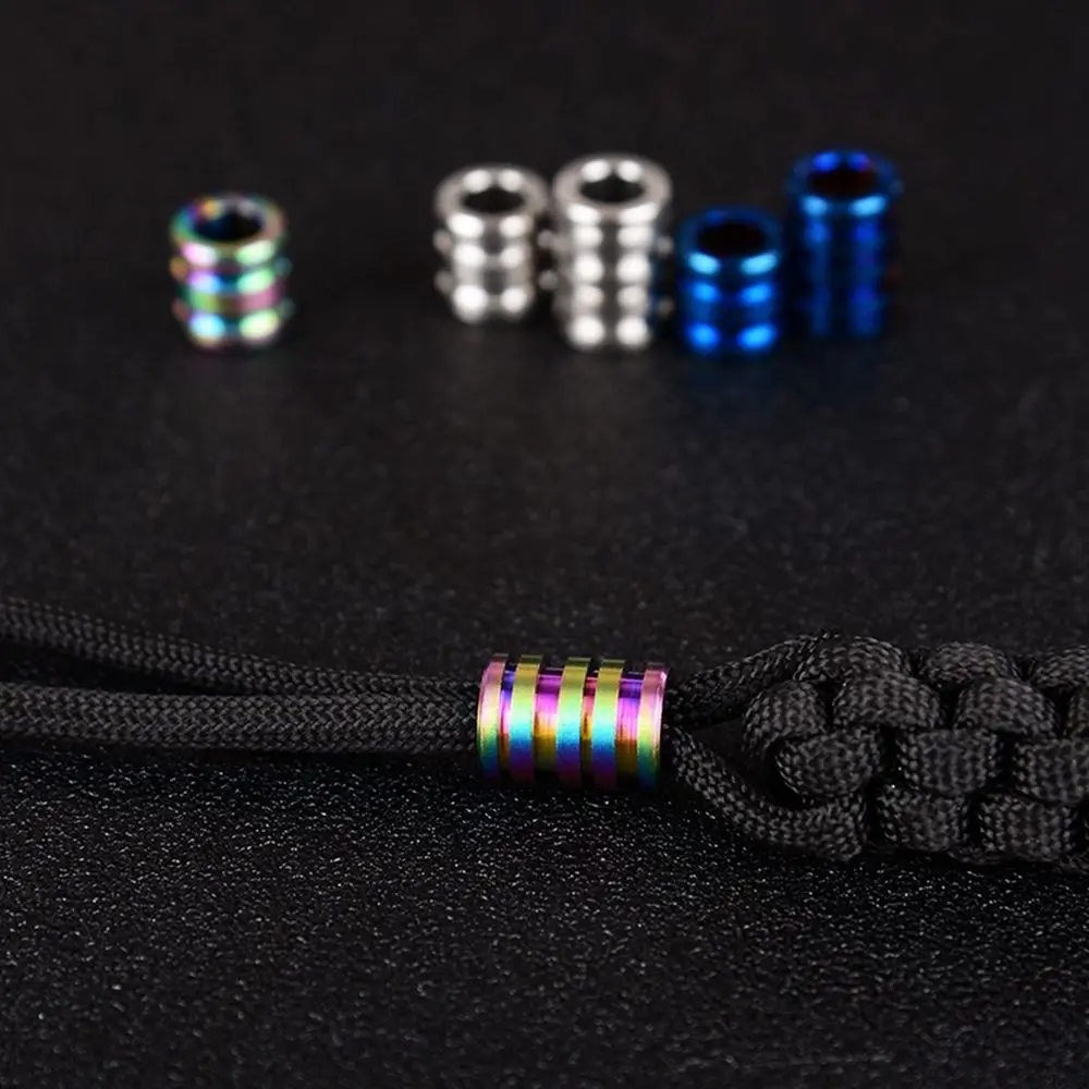 Titanium Alloy/Stainless Steel Knife Lanyard Camping Knife Gadgets Pendant TC4 Knife Beads Paracord Rope Knife EDC
