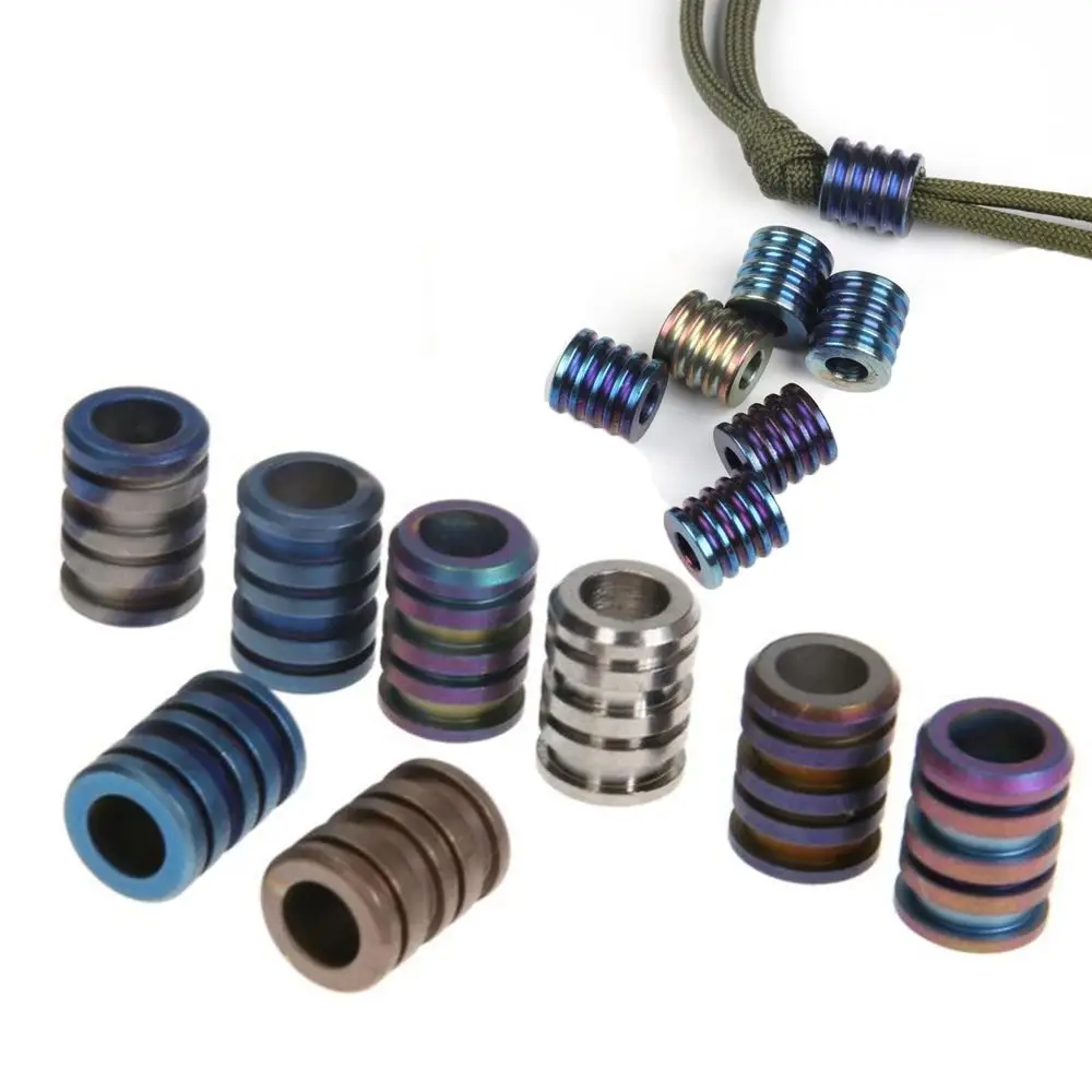 Titanium Alloy/Stainless Steel Knife Lanyard Camping Knife Gadgets Pendant TC4 Knife Beads Paracord Rope Knife EDC