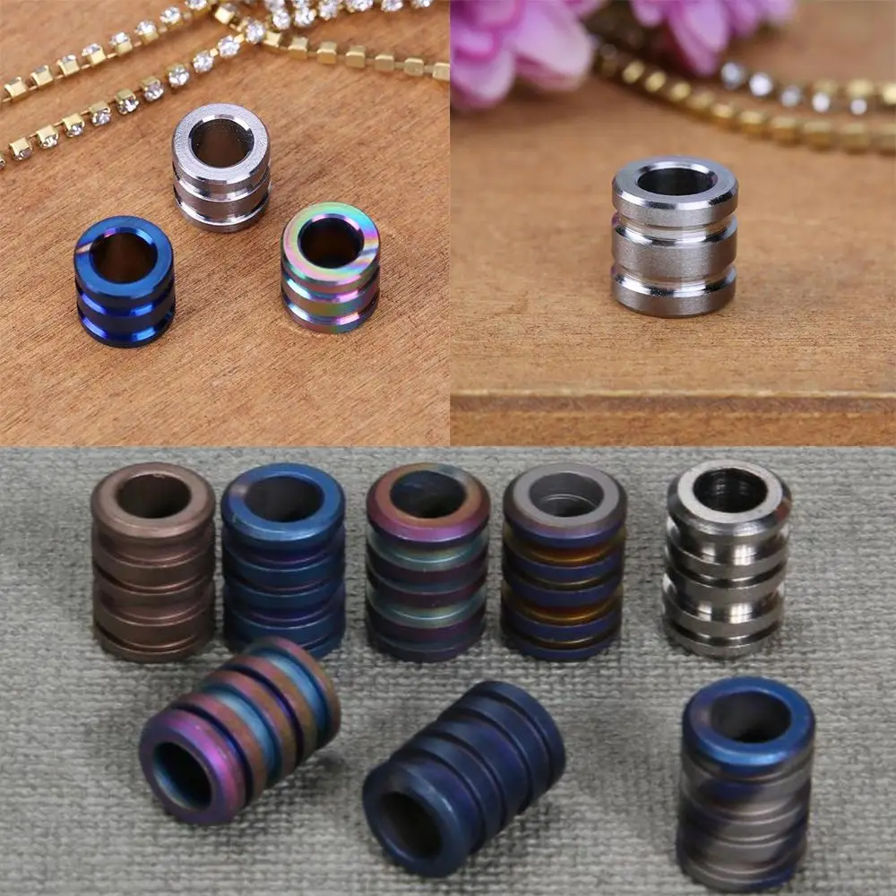 Titanium Alloy/Stainless Steel Knife Lanyard Camping Knife Gadgets Pendant TC4 Knife Beads Paracord Rope Knife EDC