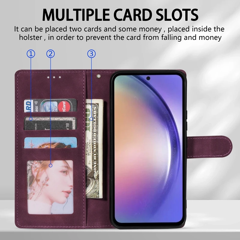 Wallet Card Framework Magnetic Flip Leather Case For Samsung Galaxy A03 A04s A12 A13 A14 A23 A31 A32 A33 A34 A51 A52 A53 A54 A71
