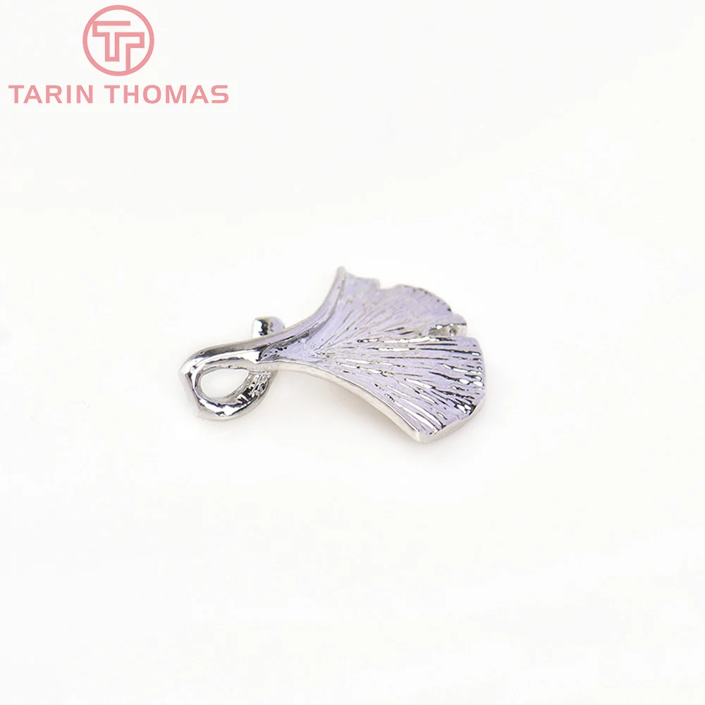 (672) 6PCS 13x16MM 24K Gold Color Plated Brass Ginkgo Leaf Tree Leafs Shaped Charms High Quality Diy Jewelry Accessories