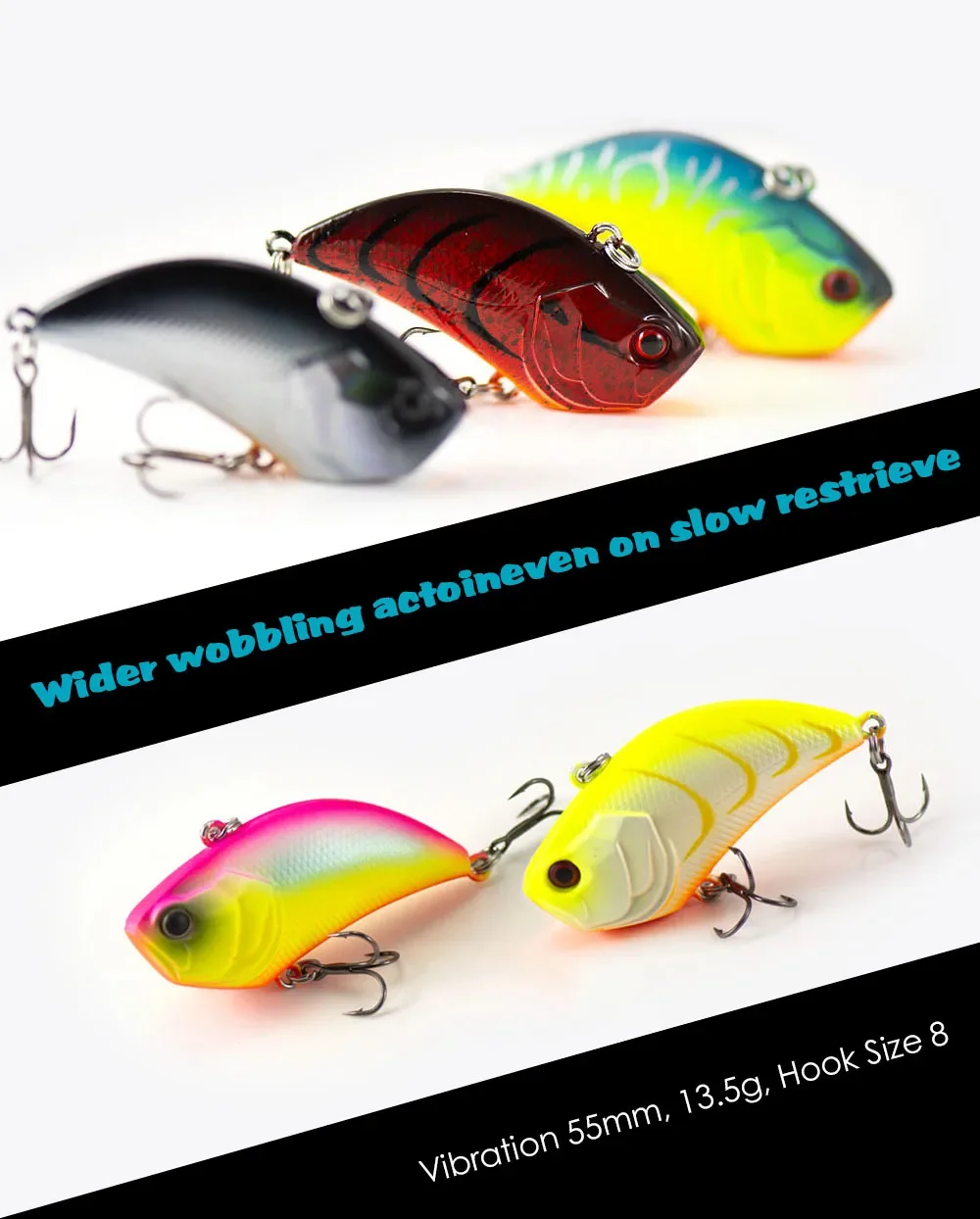 COUNTBASS 55mm 13.5g Vibraiton Rattling Hard Body Fishing Baits Vibe Lure Lipless Crankbait Angler's Fishing Lure