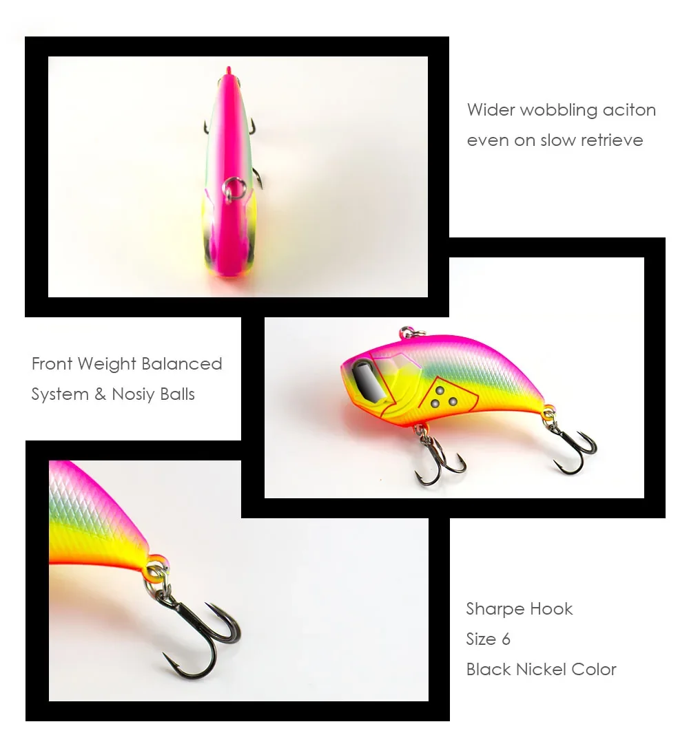 COUNTBASS 55mm 13.5g Vibraiton Rattling Hard Body Fishing Baits Vibe Lure Lipless Crankbait Angler's Fishing Lure