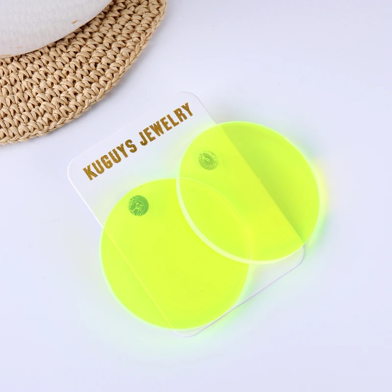 KUGUYS Classic Round Earrings for Women Clear Acrylic Fashion Summer Beach Music Festival Jewelry Blue Green Pink Red