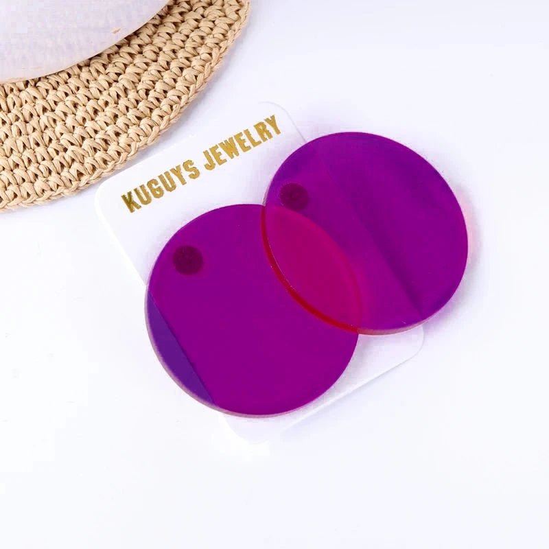 KUGUYS Classic Round Earrings for Women Clear Acrylic Fashion Summer Beach Music Festival Jewelry Blue Green Pink Red