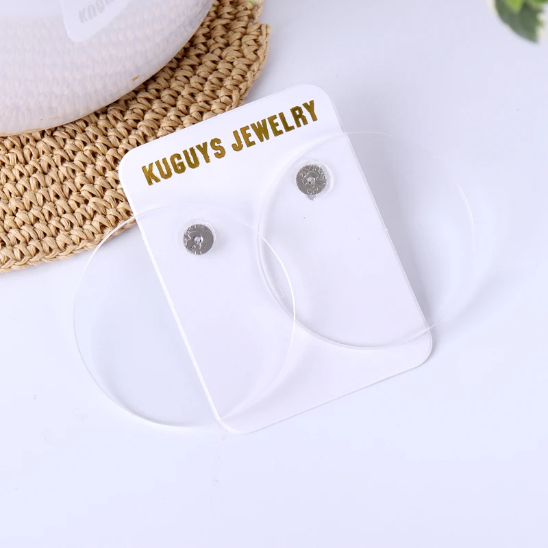 KUGUYS Classic Round Earrings for Women Clear Acrylic Fashion Summer Beach Music Festival Jewelry Blue Green Pink Red