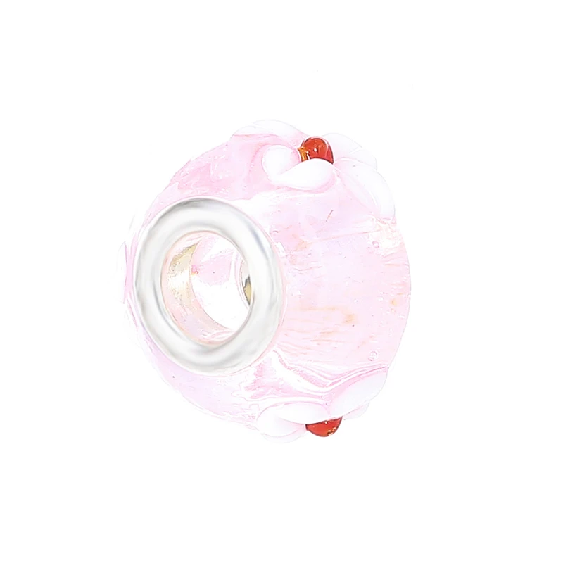 2Pcs/Lot 2021 Original Sculpture Flower Heart Butterfly Charm Beads Fit Pink Murano Glass Crystal Bracelet For Women DIY Jewelry