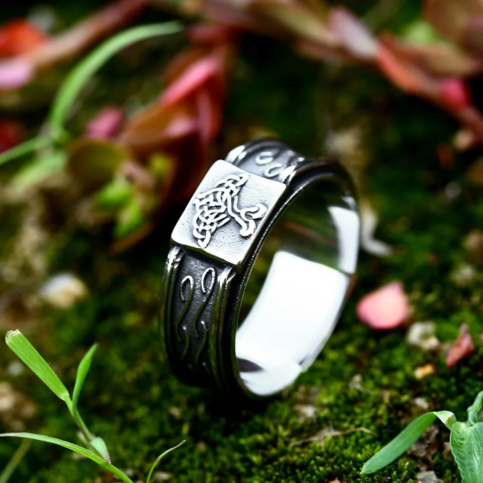 Stainless Steel Tree of Life Signet Ring Classic Men Viking Amulet Rings Nordic Jewelry BR8-732