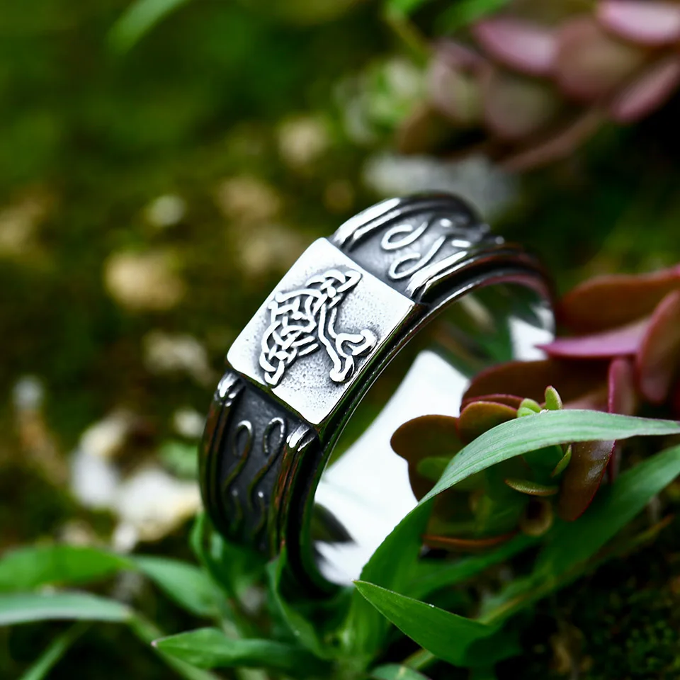 Stainless Steel Tree of Life Signet Ring Classic Men Viking Amulet Rings Nordic Jewelry BR8-732