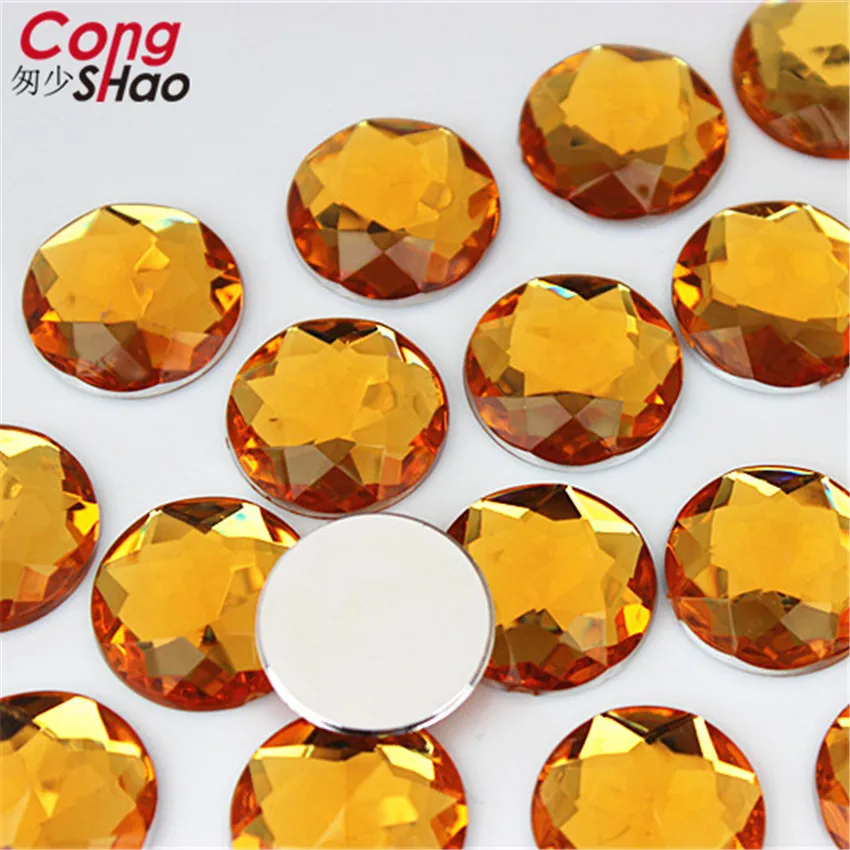 Cong Shao 20pcs 20mm Colorful Acrylic Rhinestone Round Flat Back Beads Crystal Stones DIY Costume Jewelry Crafts Scrapbook ZZ751