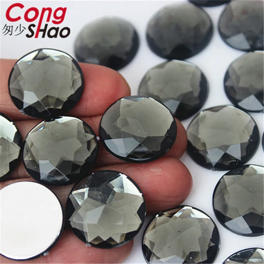 Cong Shao 20pcs 20mm Colorful Acrylic Rhinestone Round Flat Back Beads Crystal Stones DIY Costume Jewelry Crafts Scrapbook ZZ751