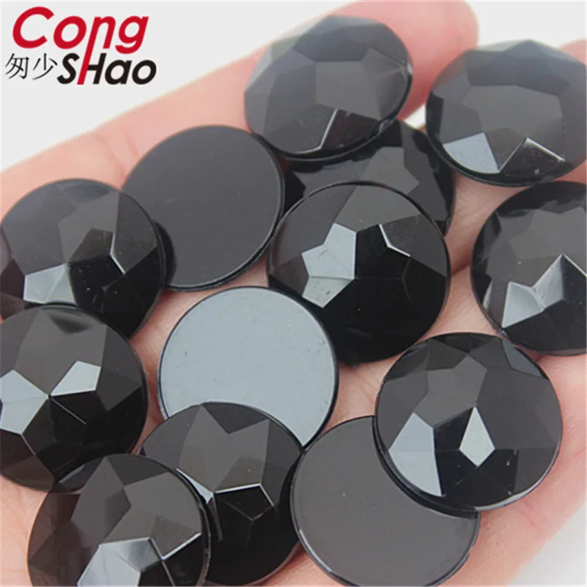 Cong Shao 20pcs 20mm Colorful Acrylic Rhinestone Round Flat Back Beads Crystal Stones DIY Costume Jewelry Crafts Scrapbook ZZ751