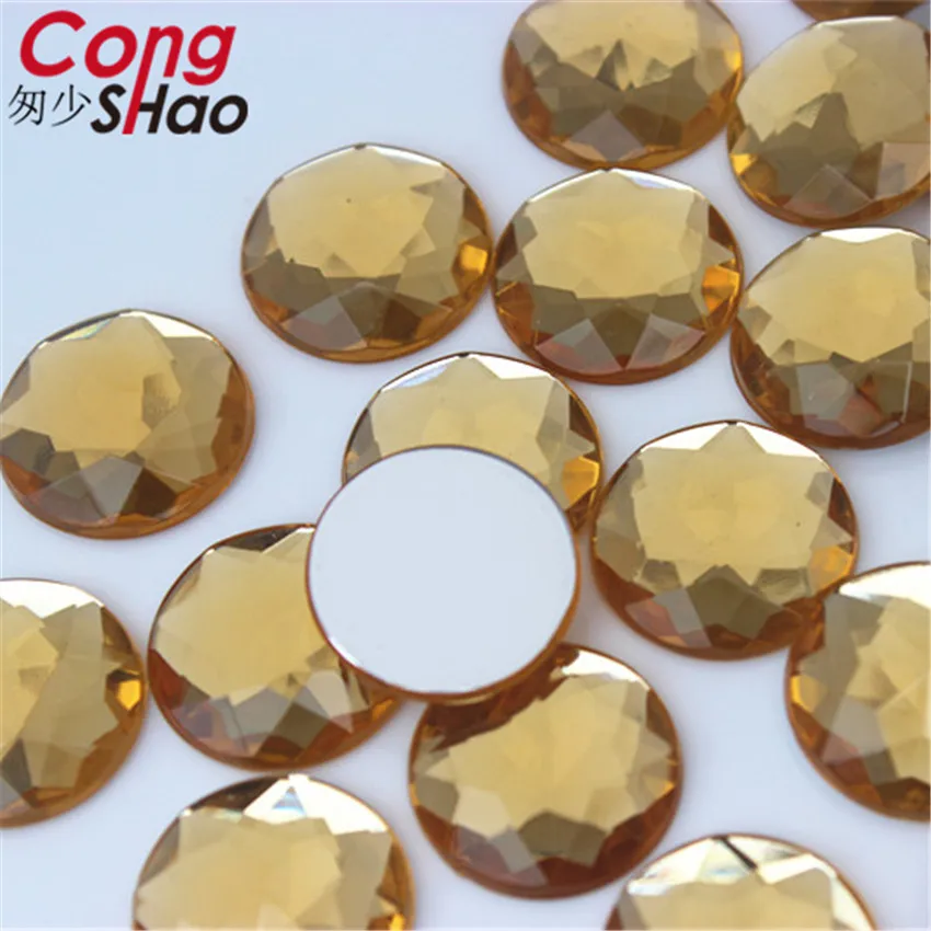 Cong Shao 20pcs 20mm Colorful Acrylic Rhinestone Round Flat Back Beads Crystal Stones DIY Costume Jewelry Crafts Scrapbook ZZ751