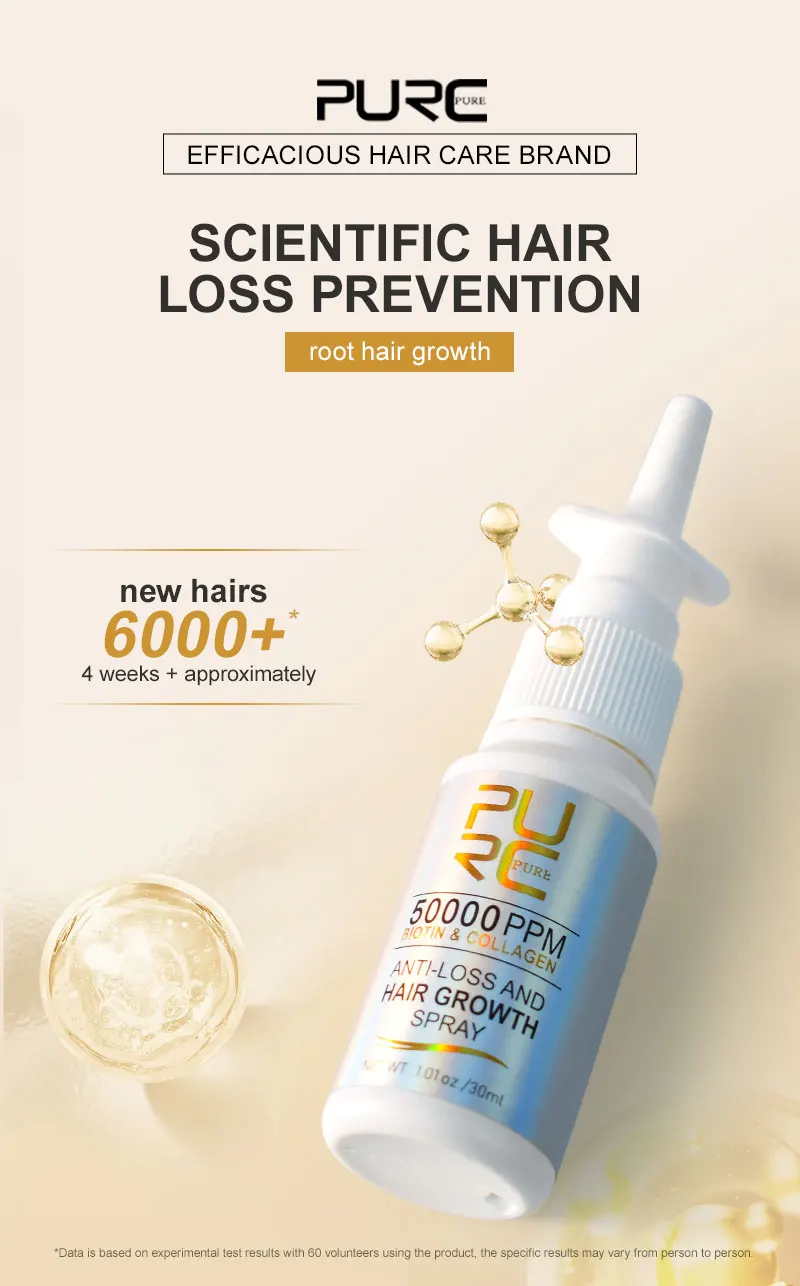 PURC Biotin Hair Growth Oil for Men Women Hair Loss Treatment Fast Grow Hair Spray Regrowth Thicken Oil Hair Care Products