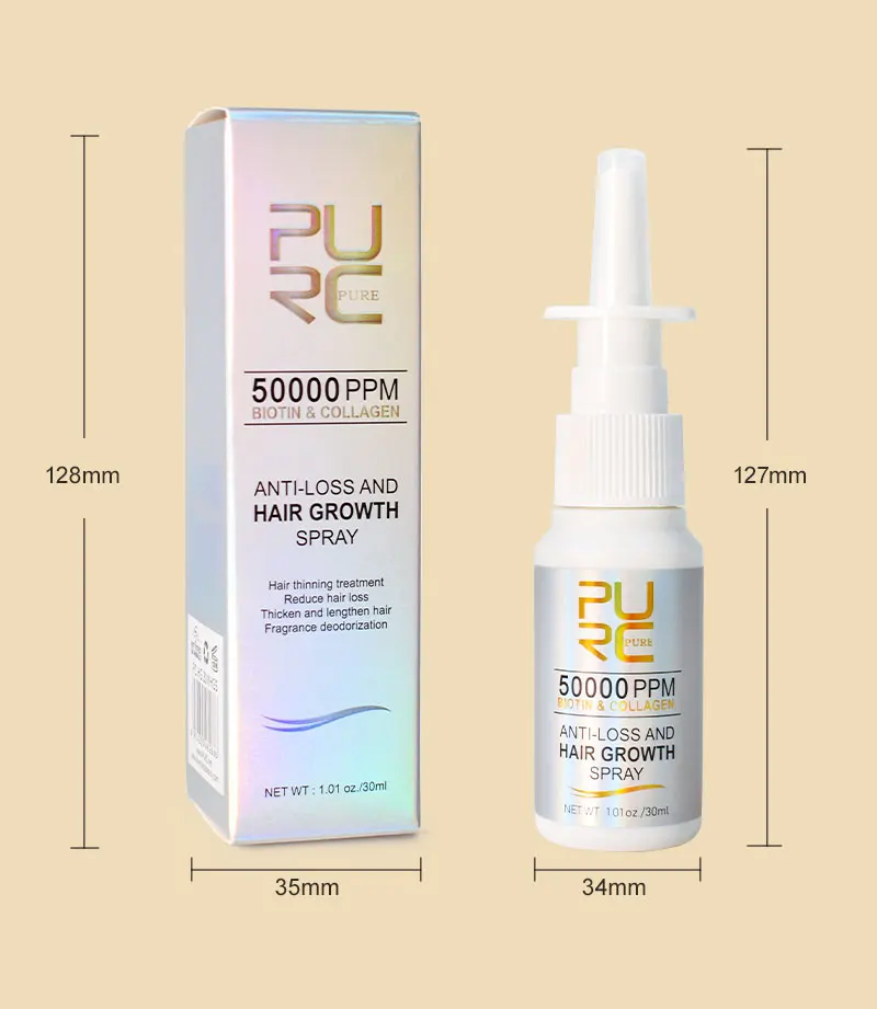 PURC Biotin Hair Growth Oil for Men Women Hair Loss Treatment Fast Grow Hair Spray Regrowth Thicken Oil Hair Care Products