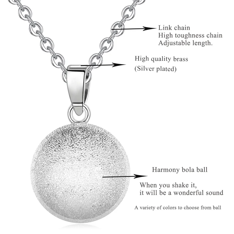 Out of Stock Round Bell 3 Colors Sparkling Harmony Bola Ball Angel Caller Pregnancy Pendant Necklace for Women Jewelry N14nb357