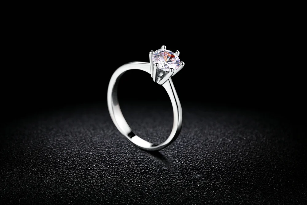 ZHOUYANG Wedding Rings For Women Classic Forever Perfect Cut 1 Carat Zircon Rose Gold Color 6 Claws Gift Wholesale Jewelry R013
