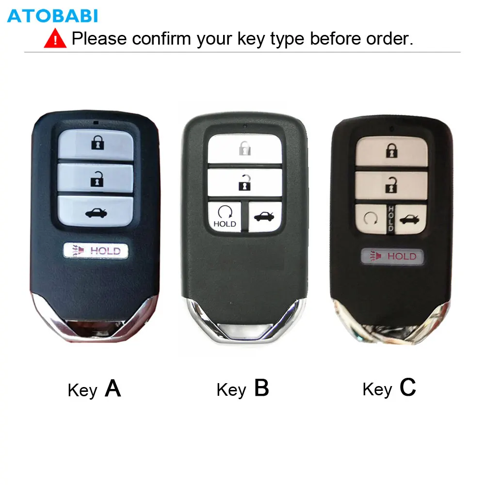 Leather Car Key Cover Bag For Honda Civic Fit Accord Pilot CR-V 2019 2020 Smart Remote Fobs Shell Protector Case Keychain Holder
