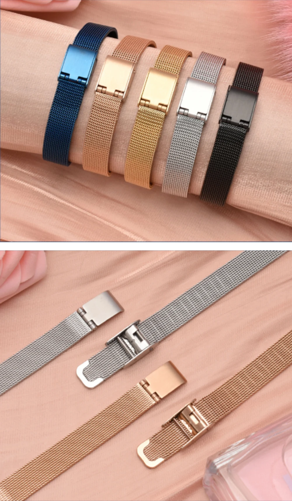 6mm 8mm 10mm 12mm 13mm 14mm 15mm 16mm 18mm 20mm 22mm24mm Milanese Watch Strap Thin Bracelets for Men And Women Stainless Steel