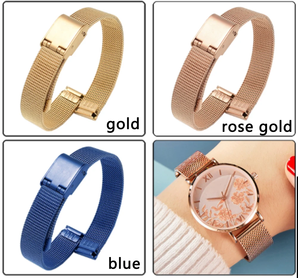 6mm 8mm 10mm 12mm 13mm 14mm 15mm 16mm 18mm 20mm 22mm24mm Milanese Watch Strap Thin Bracelets for Men And Women Stainless Steel