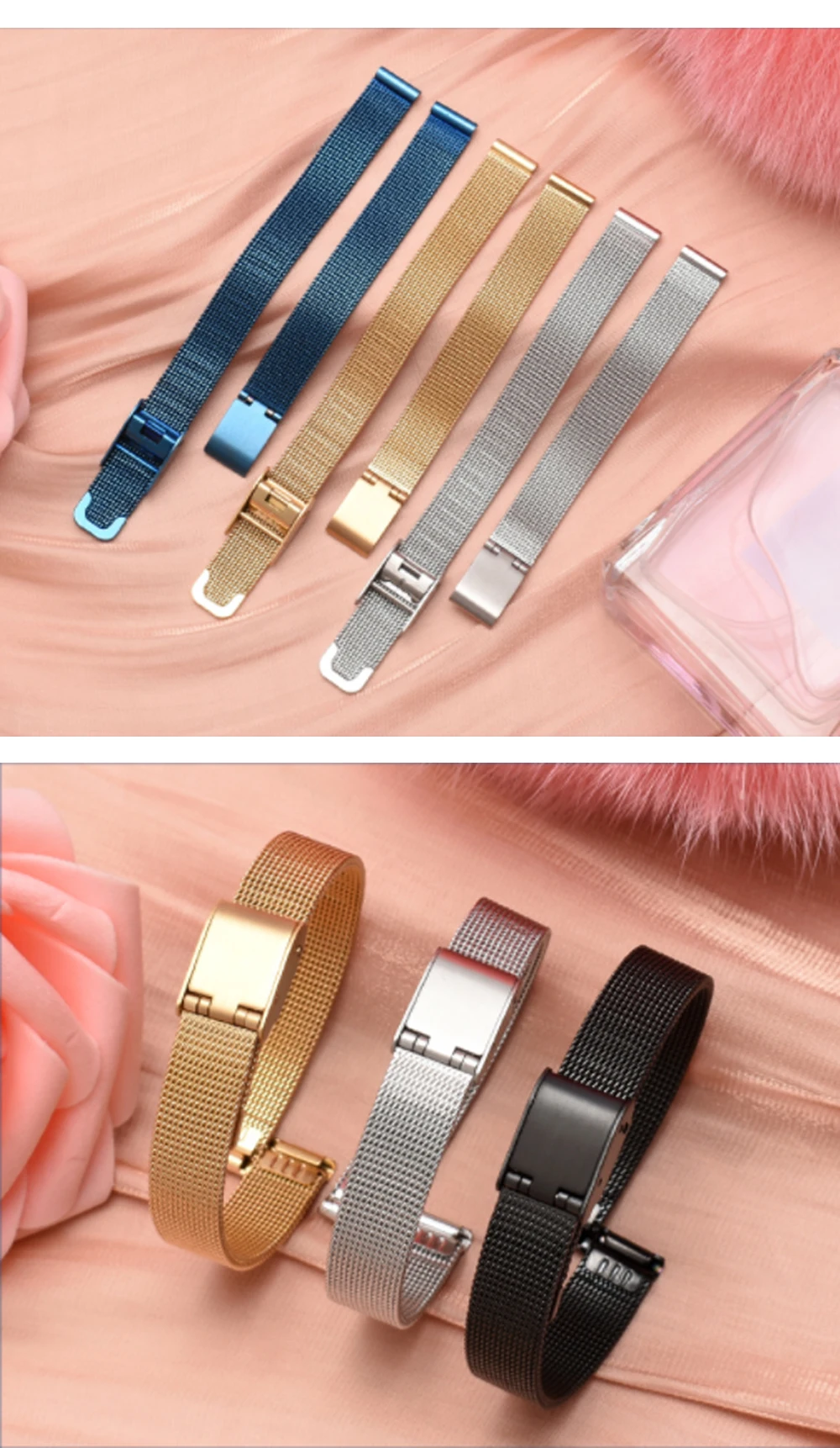 6mm 8mm 10mm 12mm 13mm 14mm 15mm 16mm 18mm 20mm 22mm24mm Milanese Watch Strap Thin Bracelets for Men And Women Stainless Steel