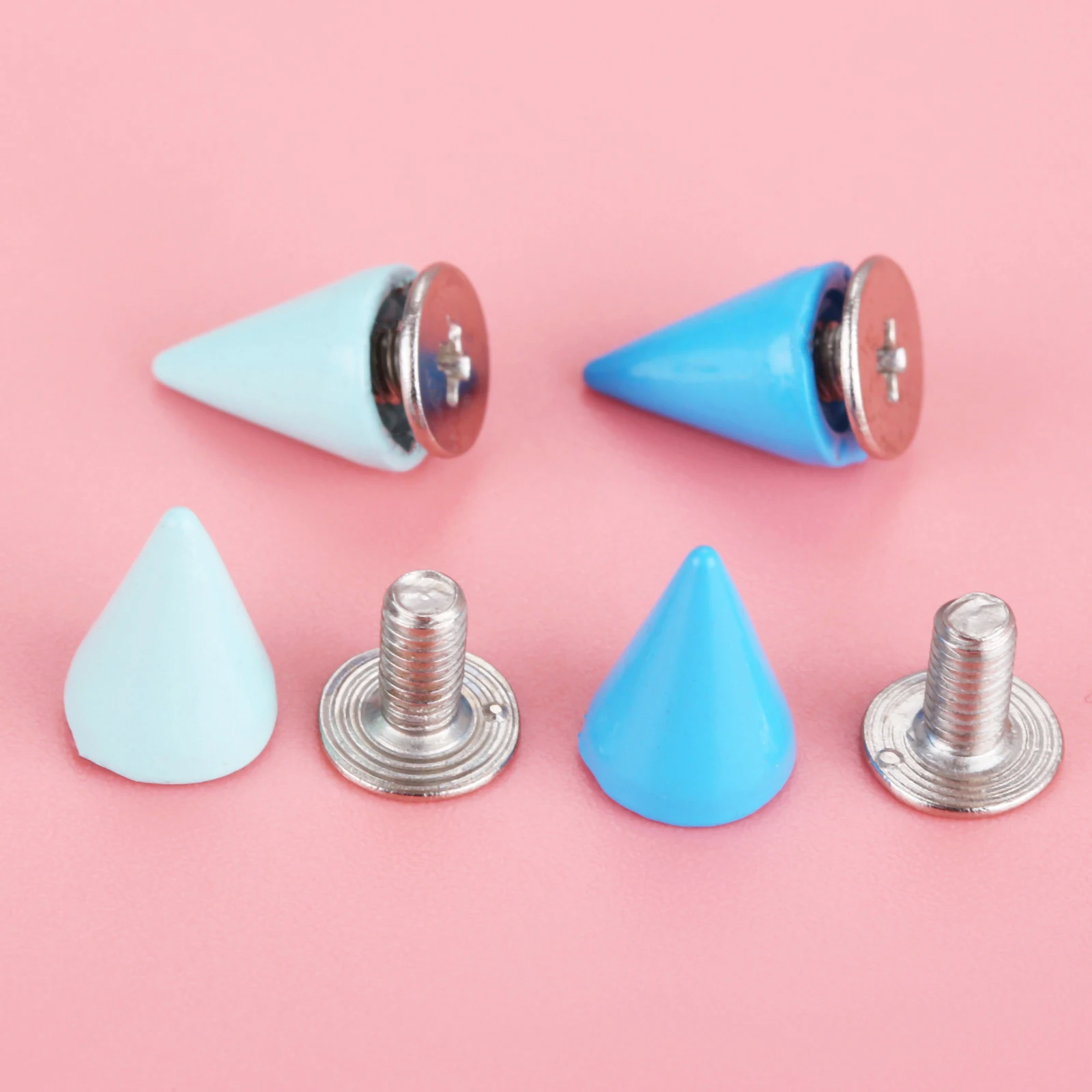20Pcs Punk Apparel Leather Buckles Metal Screws Knob Tip Rivets Handbag Belt Shoes Crafts Bullet Rivet Stud Spikes DIY Handmade