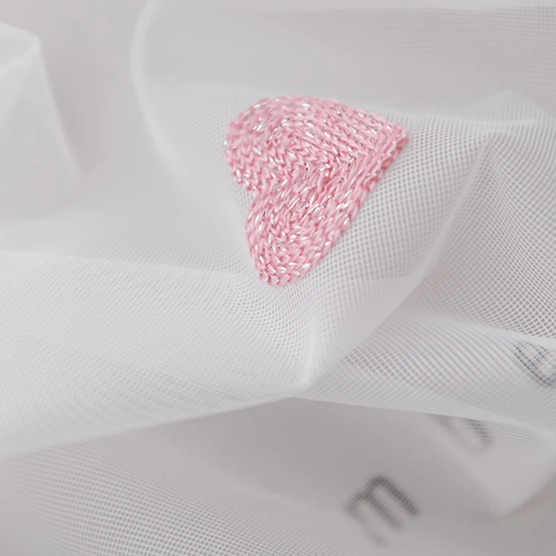 Modern Children Cartoon 3D Heart Sheer Tulle Girls Bedroom Curtains For Finished Living Room Drapes Custom Panel Curtain Cortina
