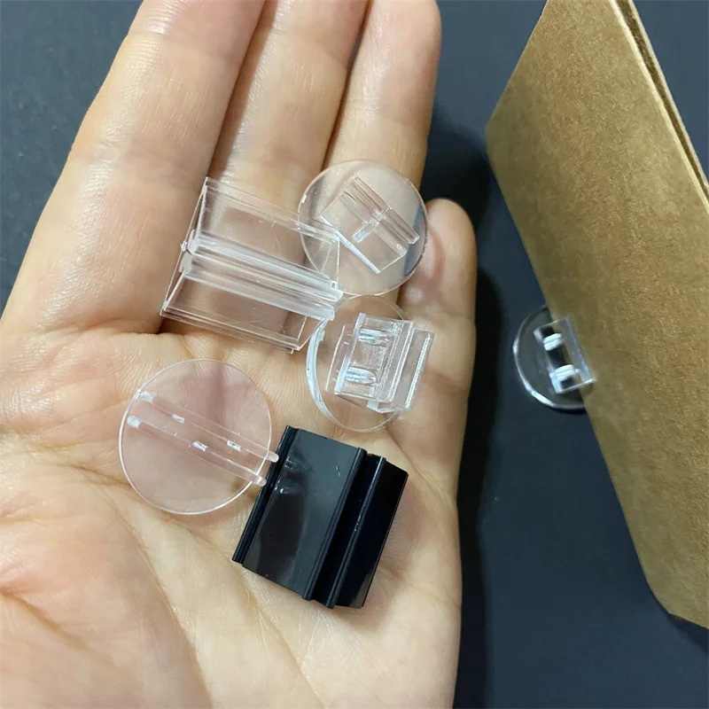 20PCS/Lot 4 Styles Transparent Plastic Stand Card Base for 1-2mm Cards Holder