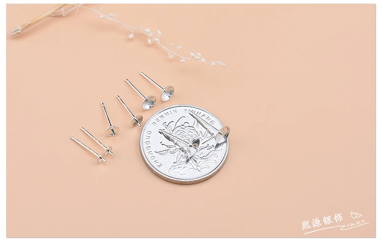 5 pairs of 925 sterling silver semi-finished tray earrings DIY making materials for jewelry accessories for women
