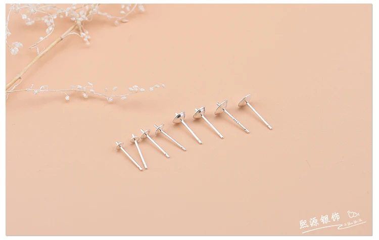 5 pairs of 925 sterling silver semi-finished tray earrings DIY making materials for jewelry accessories for women