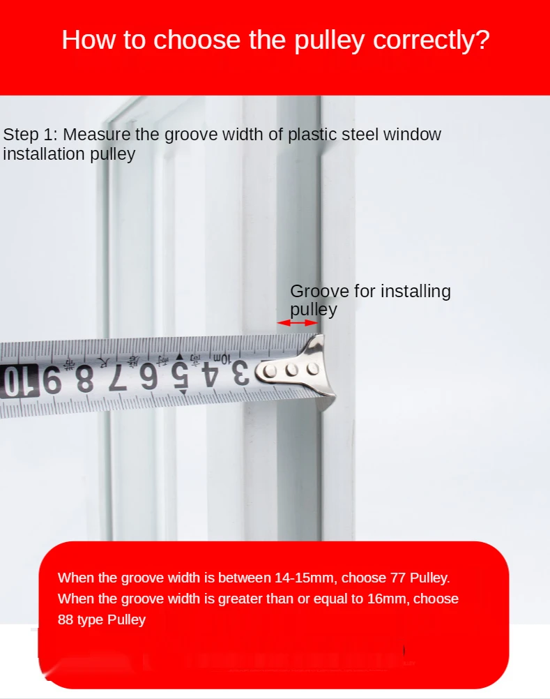 Stainless steel window pulley slot wheels silent Copper u groove track door roller casters sliding glass window Hardware fitting