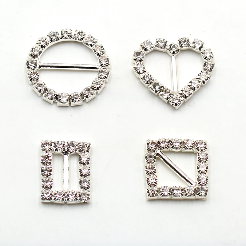 Hot Sale 10pcs/Set Variety of Rhinestone Buckle Gift Box Invitation Card Decoration Accessories Ribbon Bow Ribbon Slider Buckle