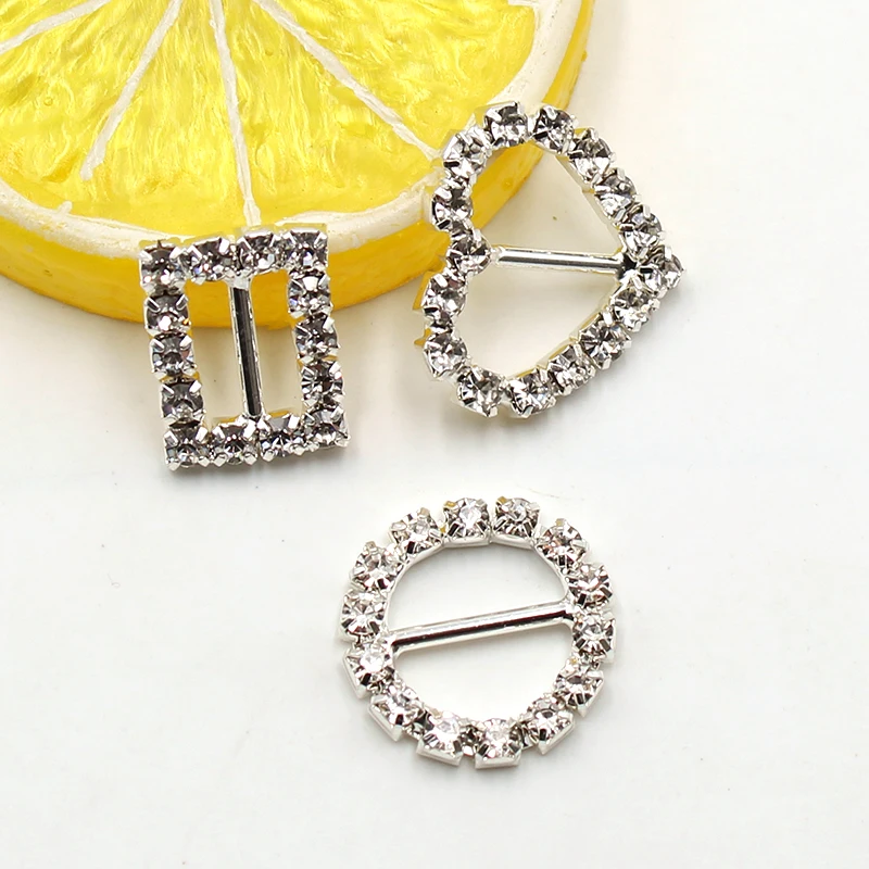 Hot Sale 10pcs/Set Variety of Rhinestone Buckle Gift Box Invitation Card Decoration Accessories Ribbon Bow Ribbon Slider Buckle