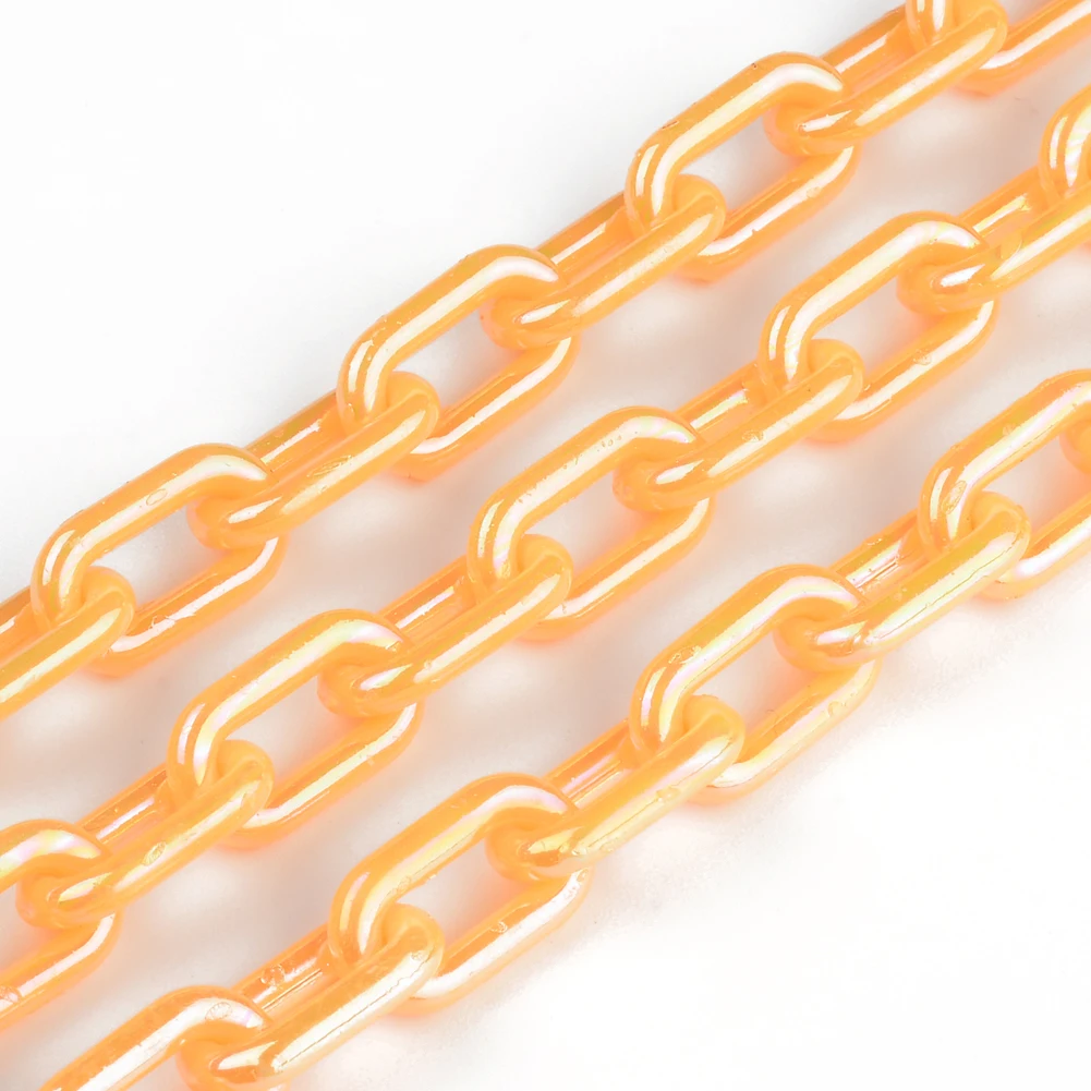 50CMX5PCS AB Colors Acrylic Link Chain Lobster Clasp Keychains For Necklace Bracelet Making Colorful Chain Plastic Chain Links